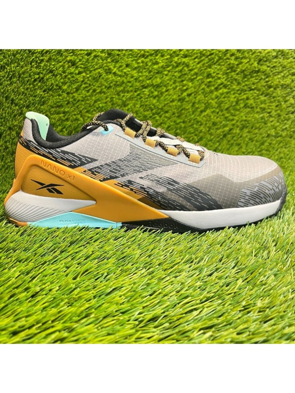 Reebok Nano X1 Adventure Men Size 8.5 Gray Black Composite Toe Safety Work Shoes